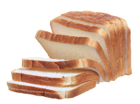 Sliced sandwich bread isolated on white background