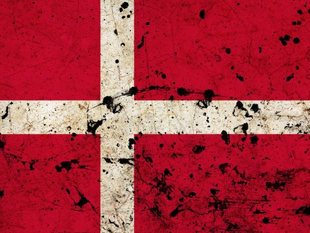 Denmark dirty old grunge flag の写真素材