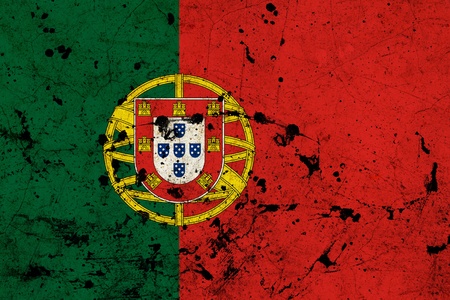 Portugal dirty old grunge flag の写真素材