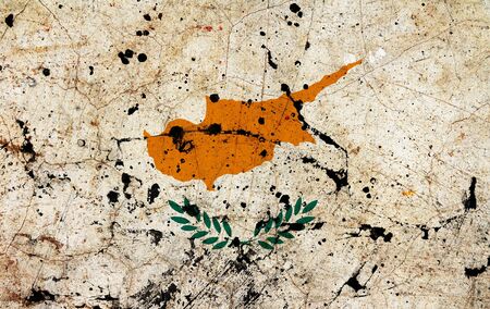 Cyprus dirty old grunge flag の写真素材