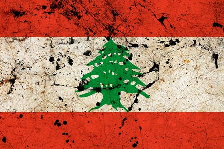 Lebanon dirty old grunge flag の写真素材