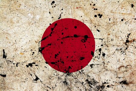 Japan dirty old grunge flag の写真素材