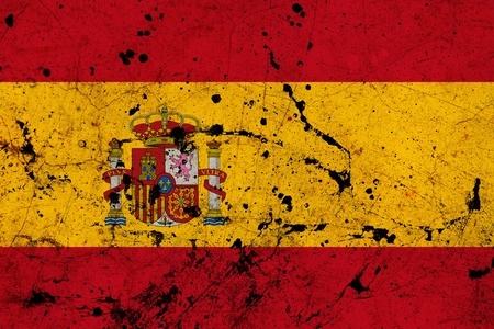 Spain dirty old grunge flag の写真素材