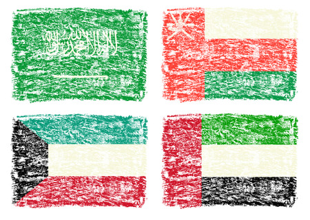 Crayon draw flag of middle east countryの写真素材