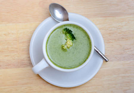 Home made broccoli soup look tasty の写真素材