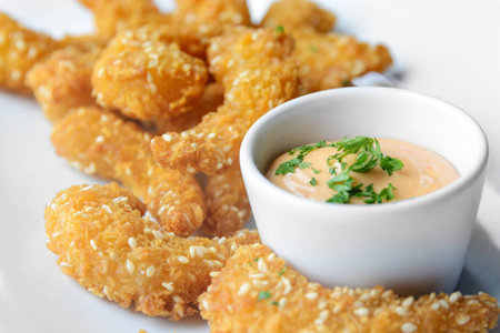 Fried cocktail prawnの写真素材