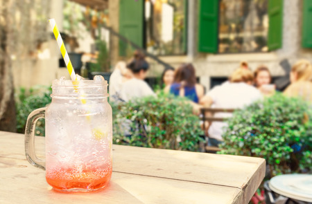 Italian strawberry soda in a partyの写真素材