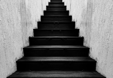 black wooden stair