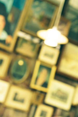 Blur vintage picture frame wall backgroundの写真素材