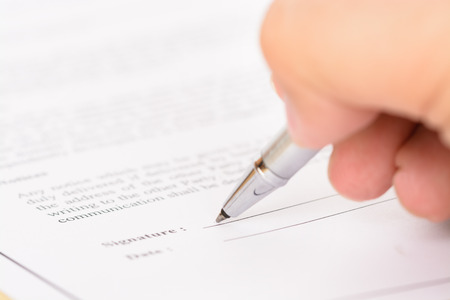 Signing contract formの写真素材