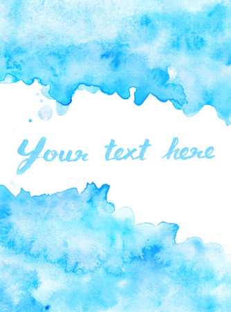 Copy space in blue water color backgroundの写真素材