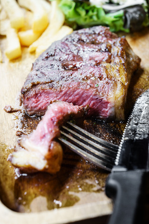 Medium grill sirloin beef steakの写真素材