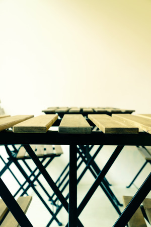 modern wooden steel tableの写真素材