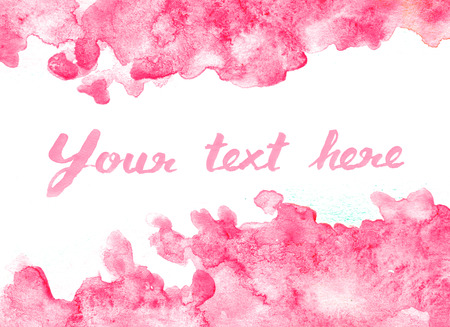 Copy space between purple pink water color backgroundの写真素材
