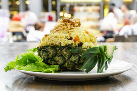 Fried rice in pineappleの写真素材