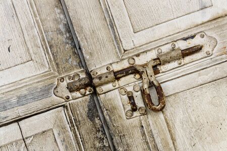 Vintage grunge white wooden door