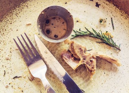 Finished  Pork chops vintage style image