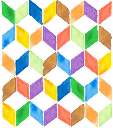 Water color of rhombus geometry graphic pattern backgroundの写真素材