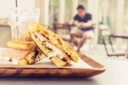 ham cheese Cuban sandwichの写真素材