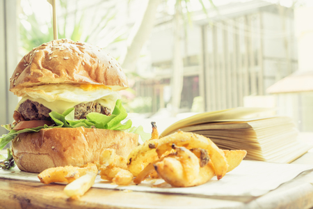Beef ham burgerの写真素材