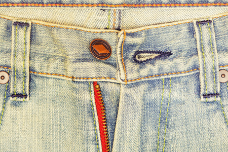 unbutton blue pants jeanの写真素材