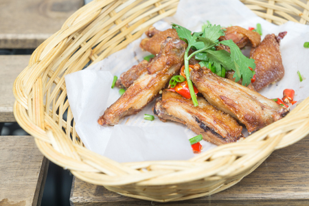 Spicy fried chicken wingの写真素材