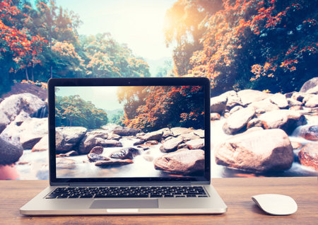 Computer Monitor Waterfalls Southern Thailand