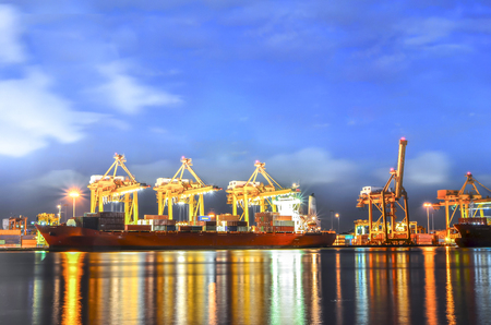 Containers port loading job by crane Trade Port Shippingの写真素材