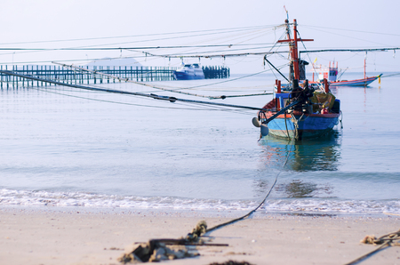 Fishing boats resting at portの写真素材