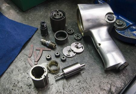 set of spare parts for agricultural machinesの写真素材