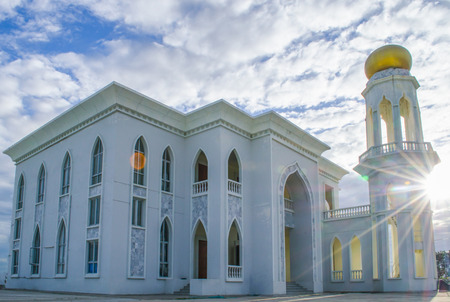 Detail shot of the Sheikh Zayed Grand Mosque in thailandの写真素材