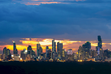 Bangkok cityscape. Bangkok night view in the business の写真素材