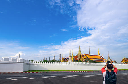 Asian tourists Photography of the temple in Thailand.の写真素材