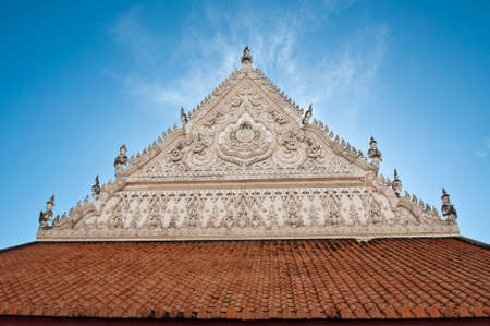 Pattern of Thai style molding art at temple.                         Generality in Thailand, any kind of building in temple, art decorated in Buddhist church, temple pavilion, temple hall, monkの写真素材