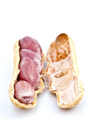 Boiled peanuts isolated on white background.