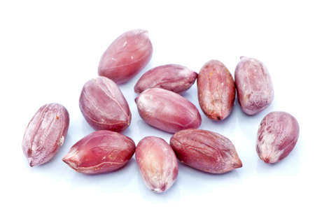 Boiled peanuts isolated on white background.