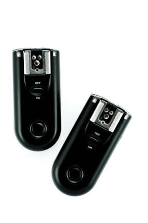 Wireless trigger (receiver and transmitter) on the white background.の写真素材