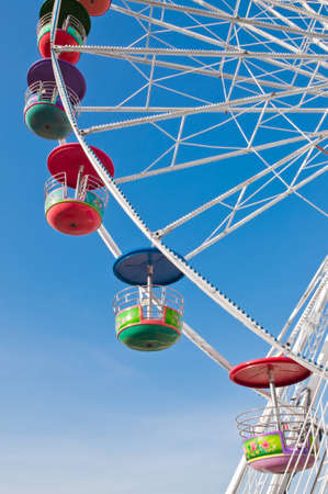 Colorful ferris wheel and blue sky.の写真素材