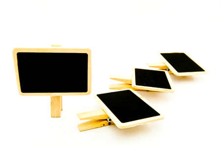 Wooden board for text. Isolated on white background.の写真素材