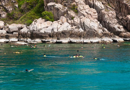 Skin diving in southern Thai sea.のeditorial素材