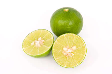 Fresh lime isolated on white background.の写真素材