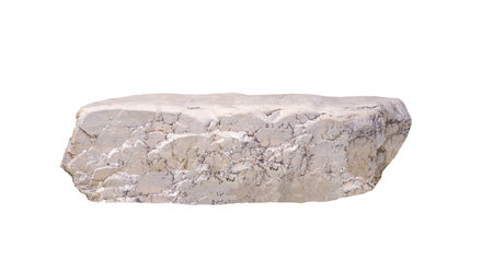 Large white decorative rock stone isolated on white background with clipping pathの写真素材