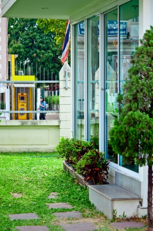 Glass doors in the front gardenの写真素材
