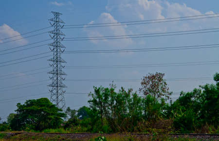 High voltage pole in thailand