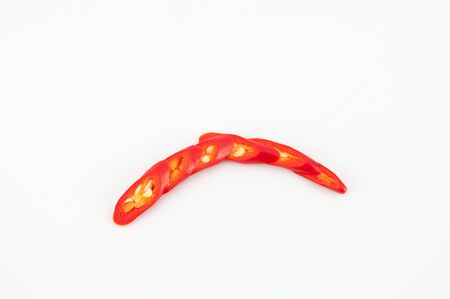 chili on white background.の写真素材