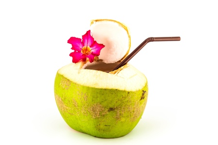 Fresh coconut drink.の写真素材