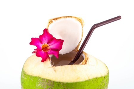 Fresh coconut drink.の写真素材