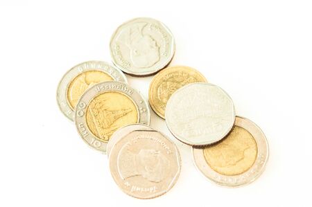 Thiland coin baht on white background