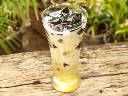 Soy milk grass Jellyの写真素材