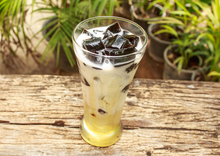 Soy milk grass Jellyの写真素材